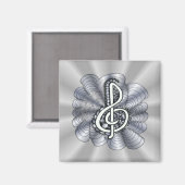 Treble Clef Silver Magneet (Voorkant / Achterkant)