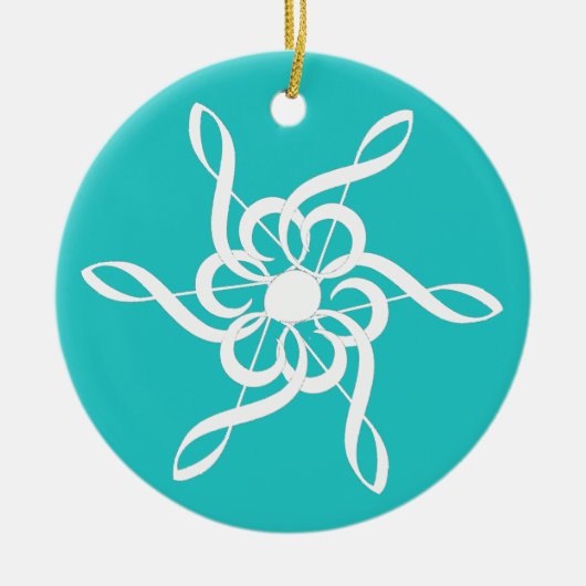 Treble Clef Snowflake Ornement musical (Devant)