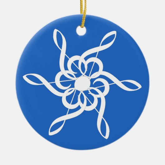 Treble Clef Snowflake Ornement musical (Devant)