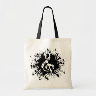 Treble Clef Splat Tote Bag