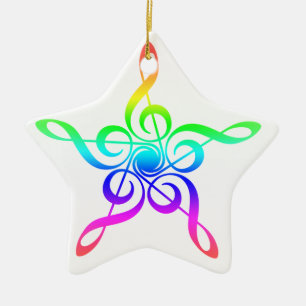 Treble Clef Star musicus Keramisch Ornament