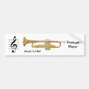 Treble Clef / Trumpet Bumpersticker