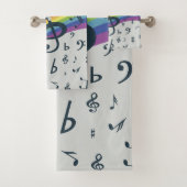 Treble Clef Wave Rainbow-kleuren Bad Handdoek (Insitu)