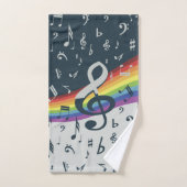 Treble Clef Wave Rainbow-kleuren Bad Handdoek (Handdoek)
