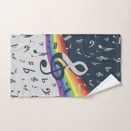 Treble Clef Wave Rainbow-kleuren Bad Handdoek (Handdoek)