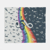 Treble Clef Wave Rainbow-kleuren Fleece Deken (Voorkant (Horizontaal))