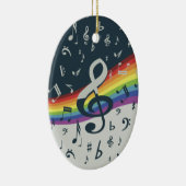 Treble Clef Wave Rainbow-kleuren Keramisch Ornament (Rechts)