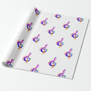 Treble Clef White Cadeaupapier