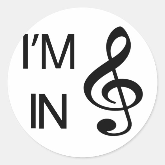 Treble.png Ronde Sticker (Voorkant)