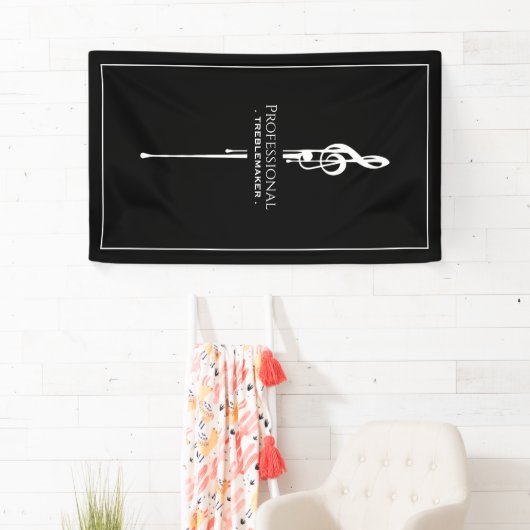 Treblemaker Funny Music Pun Classy Black G-Clef Spandoek (Insitu)