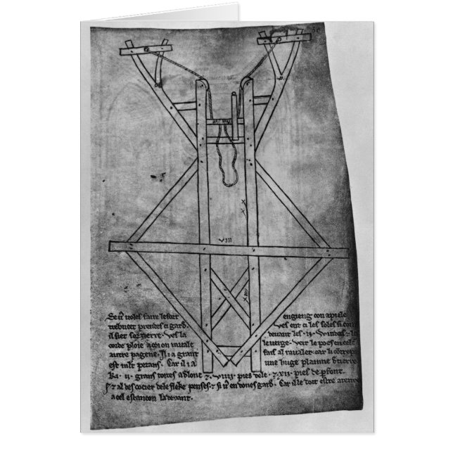 Trebuchet, machine pour jeter des flèches (Devant)