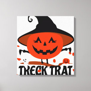 Treck Trat pompoen lachend Canvas Afdruk