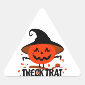 Treck Trat pompoen lachend Driehoek Sticker (Voorkant)