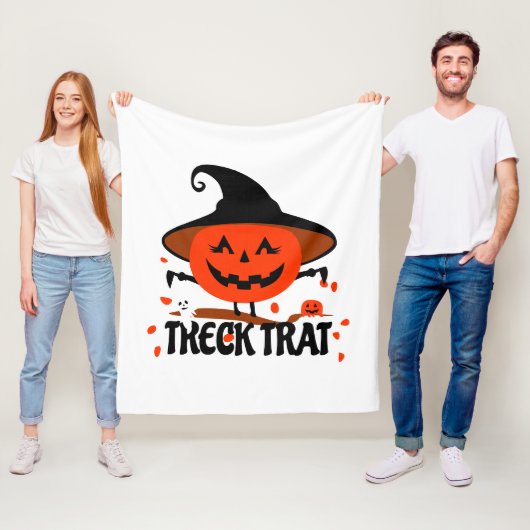 Treck Trat pompoen lachend Fleece Deken (In situ)