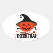 Treck Trat pompoen lachend Ovale Sticker (Voorkant)