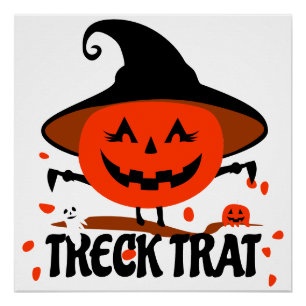 Treck Trat pompoen lachend Perfect Poster