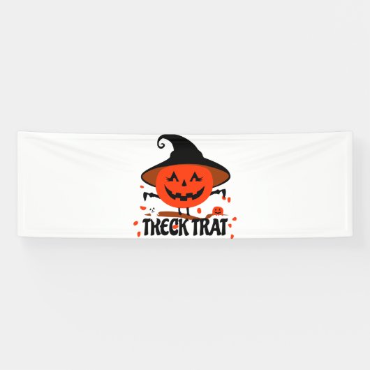 Treck Trat pompoen lachend Spandoek (Horizontaal)