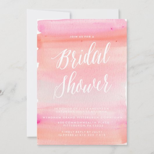 TREDNY WATERCOLOR BRIDAL DOUCHE invitation (Devant)