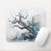 Tree Abstract Blue Muismat (Met muis)