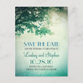 Tree and Love Birds Rustic Bewaar de datum Aankondigingskaart (Voorkant)