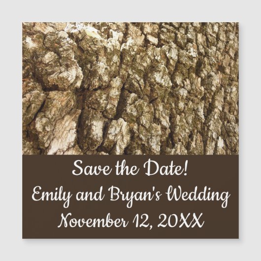 Tree Bark II Natural Textured Design Save the Date (Voorkant)