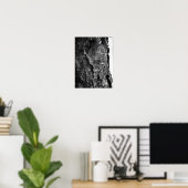 Tree Bark Macro Zwart en Wit Poster (Thuiskantoor)