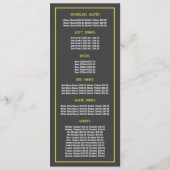 Tree Bird, Restaurant Slank Menu (Achterkant)