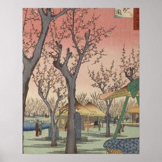 Tree Blossom Plum Garden Japans Woodblock Poster (Voorkant)