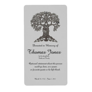 Tree Book gedoneerd in het geheugen van Bookplate Etiket