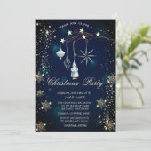 Tree Branch Decorations Snowflakes Blue Kaart (Staand voorkant)