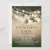 Tree Branches & String Lights Engagement Party Kaart (Voorkant)