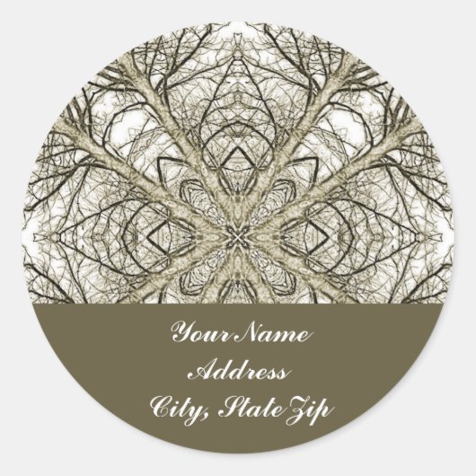Tree Caleidoscope Adres Sticker (Voorkant)