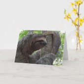 Tree Climbing Sloth Wenskaart Kaart (Gele Bloem)
