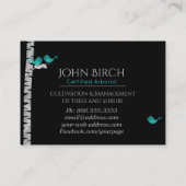 ** Tree Doctor Birch Trees Arborist Blue Birds Visitekaartje (Achterkant)