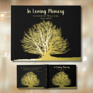 Tree Foil Funeral Livre D'Invité En Mémoire Amoure