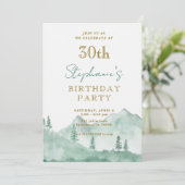 Tree Forest Mountain 30e anniversaire Invitations (Debout devant)