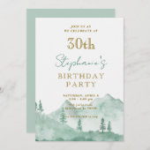 Tree Forest Mountain 30e anniversaire Invitations (Devant / Derrière)