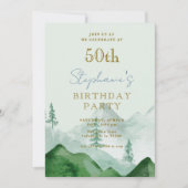 Tree Forest Mountain 50e verjaardag uitnodigingen (Voorkant)