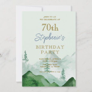 Tree Forest Mountain 70e anniversaire Invitations