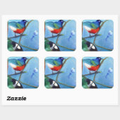 Tree Full of Birds Vierkante Sticker (Vel)