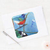 Tree Full of Birds Vierkante Sticker (Envelop)
