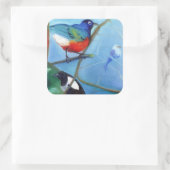 Tree Full of Birds Vierkante Sticker (Tas)