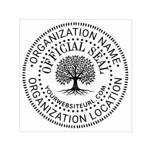 Tree Generic Custom Officiële Seal Naam Loc URL Zelfinktende Stempel (Design)