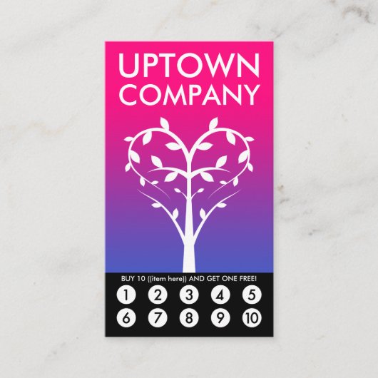 Tree Heart Loyalty Punch Card (Voorkant)