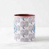 Tree Heart Pattern Monogram Sjabloon Mok (Midden)