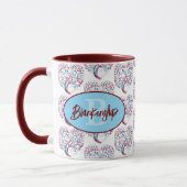 Tree Heart Pattern Monogram Sjabloon Mok (Links)