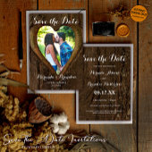 Tree Heart Photo Rustic Wedding Save the Date Kaar