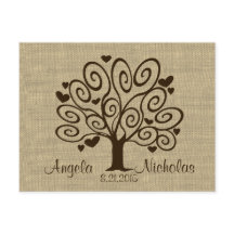 Tree Hearts Wedding Response Kaart