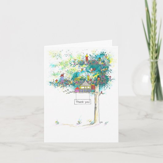 "Tree Houses" Custom Thank You Note Card Bedankkaart (Voorkant)