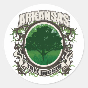 Tree Hugger Arkansas Ronde Sticker